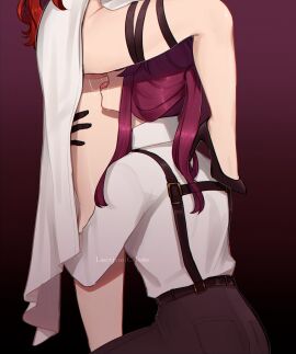 2girls female gloves high_heels himeko_(honkai:_star_rail) honkai:_star_rail honkai_(series) kafhime kafka_(honkai:_star_rail) lascivus_c licking_pussy purple_hair pussy pussy_juice saliva yuri