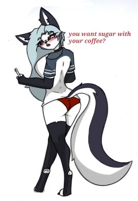 anthro asking_viewer ass big_ass big_breasts big_butt breasts canid canid_demon canine clothing demon dialogue digital_drawing_(artwork) digital_media_(artwork) english_text female hellhound helluva_boss hi_res looking_at_viewer loona_(helluva_boss) mammal mythological_canine mythological_creature mythology pace-maker panties small_waist solo talking_to_viewer text underwear wide_hips