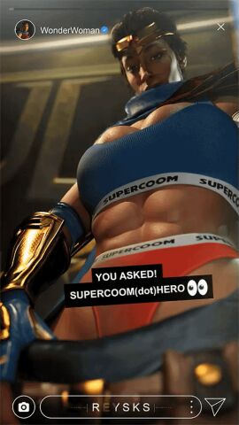 1girls 2024 3d 3d_(artwork) 9:16 abs amazon amazonian animated big_breasts black_hair blue_eyes blush breasts brown_hair cleavage dc dc_comics deep_cleavage diana_prince female female_focus female_only instagram instagram_story large_breasts lipstick looking_at_viewer muscular muscular_female rysketches selfie slideshow solo suicide_squad:_kill_the_justice_league supercoom superheroine superman_(suicide_squad_game) thick_thighs thong underboob underwear vertical_video wonder_woman wonder_woman_(series) wonder_woman_(suicide_squad_game)