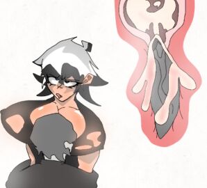 1boy 1girls anon black_clothing black_hair breasts cock cross_section cum dick eyes_rolling_back female male penis ripped_clothing roblox roblox_avatar robloxian self_upload semen shehejf straight tagme tits_out white_background white_hair womb