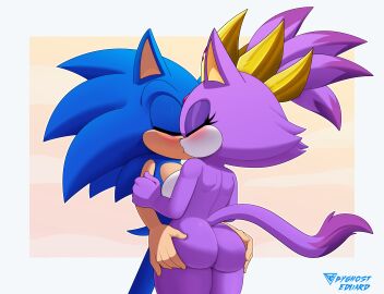 ass big_ass blue_fur blush byghosteduard closed_eyes clothed crown furry grabbing grabbing_ass killer_queen_blaze kissing nude nude_female purple_fur sega sonic_(series) sonic_the_hedgehog sonic_the_hedgehog_(series) tail tail_markings villain