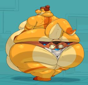 alligator alligatorid anthro anus ass belly big_ass big_belly big_butt blue_nose canid canine clothed clothing clothing_transformation crocodilian duo facial_hair fat fat_ass fat_belly fat_neck fox goatee grocery_store hair hi_res huge_ass huge_belly huge_butt huge_moobs huge_thighs hyper hyper_ass hyper_belly hyper_butt hyper_thighs looking_back male male/male mammal manbun mango_(birdcatdeer) mature_male morbidly_obese morbidly_obese_male obese obese_male orange_body overweight overweight_male public puffy_anus red_hair reptile scalie sentient_underwear snuggydoug tail thick_tail thick_thighs tight_fit transformation underwear underwear_only underwear_transformation yellow_belly yellow_butt yellow_sclera