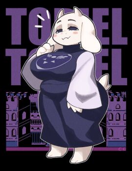 1girls anthro big_breasts breasts champchidi cute female female_only furry giant_breasts goat goat_girl goat_horns goat_humanoid massive_breasts milf mommy mother solo solo_female thick_thighs toriel undertale wide_hips