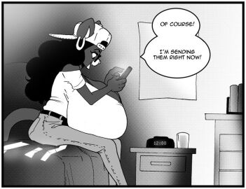 big_breasts breasts breasts_bigger_than_head caricature comic comic_page comic_panel dark-skinned_female dark_skin female glasses himiwako huge_breasts macromastia massive_breasts necklace nose_piercing nose_ring speech_bubble text