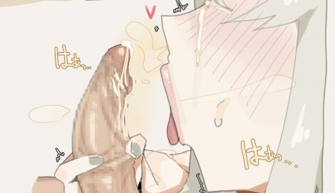 1girls bangs bangs_between_eyes blush blush_lines breasts cum cum_on_penis erect_penis erection female grey_nail_polish grey_nails hair_between_eyes hololive hololive_gen_5 hololive_japan imminent_oral imminent_sex japanese_text large_breasts leebongchun lips lipstick male nail_polish open_mouth painted_nails penis pink_lips pink_lipstick shishiro_botan sidelocks sweat sweatdrop text tongue tongue_out virtual_youtuber white_hair