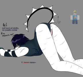 007n7_(forsaken) 1other all_fours alternativecxs ambiguous_gender ass ass_up bent_over dialogue español forsaken_(roblox) leotard leotard_aside male nonbinary nonbinary_(lore) on_knees pussy roblox roblox_game robloxian self_harm_scars shitpost short_hair solo_focus spanish_text tail thighs two_time two_time_(forsaken) white_skin