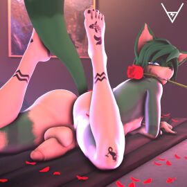 1:1 2025 3d 5_toes anthro anus ass balls bed bedroom_eyes big_ass big_balls big_butt big_penis blue_eyes bubble_ass bubble_butt canid canine digital_media_(artwork) feet flower flower_in_mouth foot_tattoo fox fur furniture genitals green_body green_fur green_hair hair hi_res inside leg_tattoo long_tail looking_at_viewer looking_back looking_back_at_viewer lying lying_on_bed male mammal multicolored_body multicolored_fur narrowed_eyes nude nude_anthro nude_male on_bed on_front penis peter_west_(shockstarbaby) plant rose_(flower) rose_in_mouth seductive shockstarbaby short_hair smile snout solo source_filmmaker_(artwork) tail tan_body tan_fur tattoo thick_thighs toes two-tone_body two-tone_fur watermark