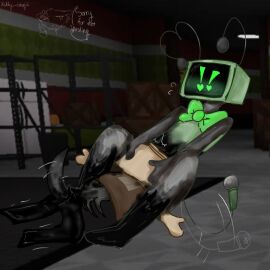 ammonite artist_name artist_signature artist_upload blowjob blush bowtie cumming dandy's_world dress female futa_on_female futanari green_body ibispaintx intersex kitty_emojii microphone microphone_tail penis pushing_down ribs robot screen_face shell shellvision shelly_(dandy's_world) spinal_cord spine stuck sucking_dick sucking_penis tail_wag tail_wagging tv_head twisted_shelly_(dandy's_world) twisted_vee_(dandy's_world) vee_(dandy's_world)