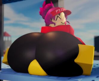 1boy 1girls 3d alternate_version animated ass ass_focus ass_squeeze big_ass facesitting female looking_back male mermio mp4 noob noob_(roblox) pink_hair ponytail roblox robloxian tagme video visor_cap
