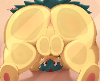 2024 absurd_res against_surface anthro anus armband ass ass_focus ass_on_glass backsack balls balls_focus balls_on_glass balls_squish ballsack barely_visible_anus bent_over big_ass big_butt blue_body blue_fur blush blush_lines butt_focus butt_squish cheek_tuft digital_media_(artwork) ear_tuft eyebrows facial_tuft feet fur galv3z_(artist) galvez_(galv3z) generation_2_pokemon genital_focus genitals glass green_armband head_down_ass_up hi_res looking_at_viewer looking_back looking_back_at_viewer looking_through looking_through_legs looking_through_legs_at_viewer male multicolored_body nintendo nose_blush nude on_glass pawpads perineum pink_pawpads pokemon pokemon_(species) presenting presenting_balls presenting_hindquarters quilava rear_view red_eyes seductive signature simple_background smile solo squish tan_balls tan_body tan_butt tan_feet tan_fur tan_legs teeth thick_thighs thigh_squish tiptoes tuft two-tone_body upside_down_face wide_hips worshipable_balls