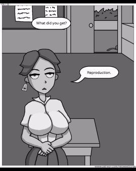 animated areolae big_breasts black_and_white blank_expression breasts english_text female id_card id_tag neo_weeb_lord_x postpartum_stomach school_uniform schoolgirl short_hair topless