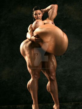 1girls 3d belly belly_bulge big_belly big_breasts black_hair breasts divergentartgb female female_pred huge_belly mileena mortal_kombat mortal_kombat_1_(2023) muscular muscular_arms muscular_female nipples vore