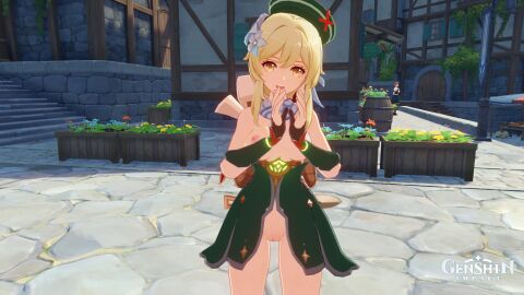 1girls adventurers_guild blonde blonde_female blonde_hair female fourth_descender genshin_impact lumine_(genshin_impact) outlander solo_female