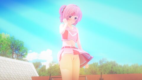 1girls 3d cheerleader doki_doki_literature_club ecxreaper female female_only flashing_pussy human human_only koikatsu light-skinned_female light_skin looking_at_viewer natsuki_(doki_doki_literature_club) pussy showing_off showing_pussy skirt skirt_lift skirt_up solo