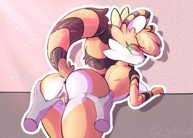 ambiguous_gender anthro anus ass ass_grab biped bodily_fluids breasts butt_grab disembodied_hand dou_(diives) dripping_pussy duo felid female female/ambiguous female_anthro female_focus genital_fluids genitals glowing glowing_eyes hand_on_ass hand_on_butt hi_res humanoid_genitalia humanoid_pussy looking_back mammal pantherine phoxtrot pussy solo_focus sparkles spread_pussy spreading stripes tiger unimpressed vaginal_fluids xingzuo_temple