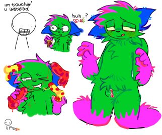 4boys ;-; cuntboy fur furry_focus i_love_trans_men intersex kevin_(nyanwolf) male nyanwolf penis penis_grab red_penis ricky.jpg