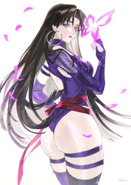 1girls ass ass_focus big_ass bubble_ass bubble_butt chiachiachia female female_only marvel marvel_comics marvel_rivals psylocke psylocke_(sai)_(vengeance) standing thick_thighs