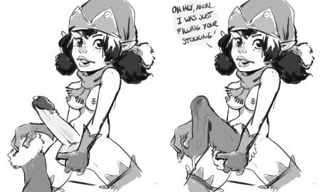 big_penis breasts christmas christmas_elf cock_sock cum drawthread_request elf futa_only futanari intersex masturbation nipples penis pointed_ears redlever scarf solo