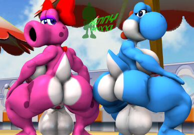 2futas 3d 3d_(artwork) anus artist_name ass back balls barefoot big_ass big_balls big_breasts big_butt big_thighs birdo blue_eyes blue_skin blue_sky bow breasts broly_culo cloud colored_skin completely_nude day duo english_text eyeshadow female from_behind furry furry_female futa_only futanari genderswap genderswap_(mtf) hairbow intersex kabalmystic_(style) kennyb0mber_(artist) light_blue_yoshi looking_back makeup mario_(series) multicolored_skin multiple_females multiple_girls nintendo nude open_mouth outdoors personification pink_skin presenting purple_eyes purple_eyeshadow pussy red_bow rule_63 shiny_skin signature sky spread_legs squatting standing tail testicles thick_thighs thighs tree two-tone_skin uncensored yoshi