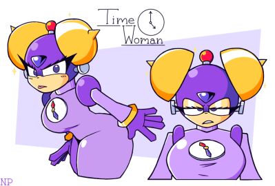 1girls annoyed annoyed_expression big_breasts big_eyelashes breasts bust busty busty_female chest_focus clock clothed cute eyelashes female female_only genderswap genderswap_(mtf) hips humanoid large_breasts looking_at_viewer mega_man mega_man_(classic) mega_man_(series) nocklepie purple_body robot robot_girl robot_humanoid robot_master rule_63 solo solo_female sticking_out_tongue thick thick_thighs thighs time_man wide_hips