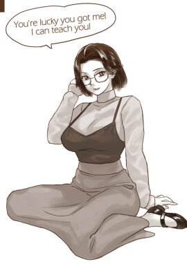 1girls 2024 2d 2d_(artwork) adjusting_hair alternate_version_at_source alternate_version_available big_breasts breasts clothed_female dialogue elleciel.eud english_text fear_and_hunger fear_and_hunger:_termina female female_focus female_only fully_clothed glasses glasses_on_head hair_behind_ear large_breasts light-skinned_female light_skin long_skirt looking_at_viewer no_visible_genitalia olivia_(fear_and_hunger) pinup questionable sfw sfw_version short_hair simple_background solo_female solo_focus sweater talking_to_viewer text turtleneck turtleneck_sweater video_game_character