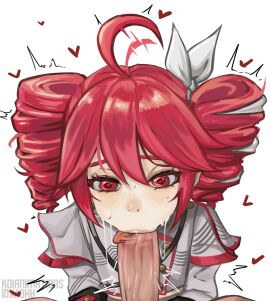 1boy 1girls 2d 2d_(artwork) :>= accurate_art_style ahoge ahoykoi blowjob blowjob_face clothed clothed_female clothed_female_nude_male clothing fellatio female fully_clothed hair_ornament hairbow heart hearts_around_head kasane_teto kasane_teto_(sv) koianimations lips loving_it male motion_lines oral oral_sex penis red_eyes red_hair sex simple_background straight sweat sweating synthesizer_v tongue tongue_out tongue_out_blowjob tremble_spikes trembling twin_drills utau white_background