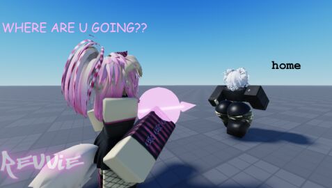 annoyed annoyed_expression ass big_ass big_breasts big_butt breasts cleavage female hikage_(xr_revvie) huge_ass huge_butt joke joke_art leaving revvie_(xr_revvie) thick_ass thick_thighs xr_revvie