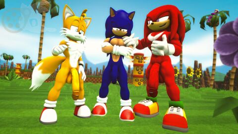 16:9 3d_(artwork) anthro avian balls big_penis bird blue_body blue_skin canid canine casual clothing comparison digital_media_(artwork) echidna eulipotyphlan exposed_torso female footwear fox genitals gesture green_hill_zone group hand_gesture hand_on_shoulder handwear hedgehog hi_res juicyducksfm knuckles_the_echidna male male_only mammal miles_prower miles_tails_prower monotreme nude palm_tree penis plant purple_body purple_skin red_body red_skin sega serious shoes smile sonic_(series) sonic_riders sonic_the_hedgehog sonic_the_hedgehog_(series) source_filmmaker tails tails_the_fox team_sonic tree wave_the_swallow widescreen yellow_body yellow_skin