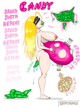big_breasts bimbo birth birthing blonde_hair breasts breeding broken creature_inside cum_tank female happysauce latex lipstick mind_broken moaning_in_pleasure tentacle thighs torn_clothes uterus womb x-ray_view