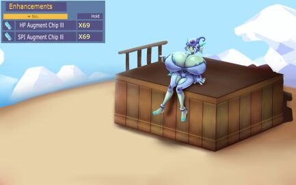 breast_expansion digimon digimon_(species) digimon_story:_time_stranger game_mechanics game_ui item metachoke ranamon sequence