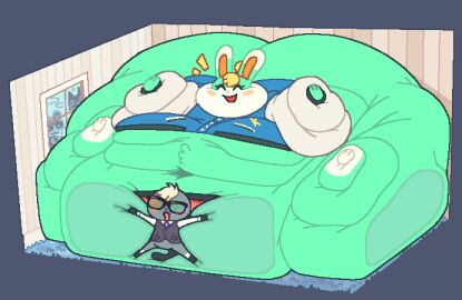 animal_crossing ass blush bottomless closed_eyes feline fur glasses heterochromia hyper hyper_ass larger_male male morbidly_obese nintendo obese rabbit raymond_(animal_crossing) roundedpentagon sasha_(animal_crossing) size_difference smaller_male smothering spiral_eyes video_games