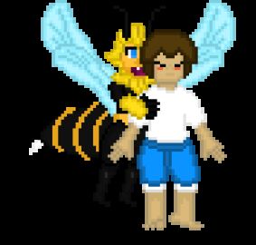 animated anthro arthropod arthropod_abdomen bee brown_hair clothed clothed_human clothed_male clothing digital_media_(artwork) disambiguation duo evan_(disambiguation) flying hair human humanoid hymenopteran insects jiggling male male/male mammal pixel_(artwork) pixel_animation transparent_background vore wings