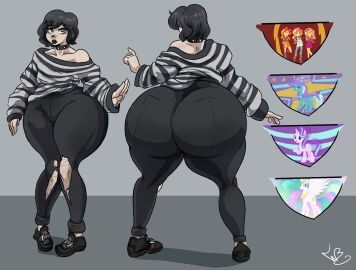 1boy ass big_ass bikowolf1 black_hair black_lipstick character_sheet commission fat_ass femboy front_view goth huge_ass large_ass lipstick male male_only massive_ass original original_character panties png rear_view solo thick_ass thick_thighs wide_hips