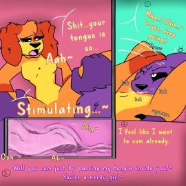 anthro anthro_on_anthro anthro_only canine catnap catnap_(poppy_playtime) comic comic_page critters_(poppy_playtime) darkie_pop dogday dogday_(poppy_playtime) doggy domestic_cat domestic_dog feline female furry_only no_humans orange_fur orange_skin poppy_playtime poppy_playtime_(chapter_3) purple_fur purple_skin sex smiling_critters straight tagme