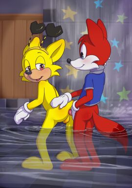 2024 absurd_res ambiguous_species anal anal_sex anthro ass backsack balls ballsack biped black_markings black_nose blue_clothing blue_shirt blue_topwear bottomless bottomless_male canid canine cheek_tuft clothed clothing countershade_face countershading dipstick_tail duo erection facial_tuft fox from_behind_position genitals gloves gloves_only hand_on_ass hand_on_butt handwear handwear_only hi_res inside looking_at_another looking_at_partner looking_back looking_back_at_another looking_back_at_partner male male/male male_penetrated male_penetrating male_penetrating_male mammal markings minum mostly_nude multicolored_body partially_submerged penetration penile penile_penetration penis penis_in_ass red_body sex shirt standing standing_doggystyle standing_in_water tail tail_markings tan_body tan_countershading toontown_online toontown_rewritten topwear tuft two-tone_body white_body white_clothing white_countershading white_gloves white_handwear yellow_body