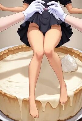 ai_generated animated apron cherry grok grok_(xai) humiliation tagme tan_body video wam