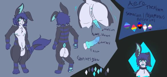 1boy aero_(lxststars) animal_genitalia animal_penis anthro anus belly blue_cum blue_eyes blue_hair blue_inner_ear blue_insides blue_pussy blue_stripes bodily_fluids collar colored_cum cum cuntboy cuntboy_sans_balls ear_piercing floppy_ears fully_sheathed fur genital_fluids genitals grey_body grey_fur hair herm hermaphrodite hi_res hybrid hybrid_genitalia inner_ear_fluff intersex knot lgbt_pride lxststars male male_focus male_only maleherm mastectomy_scar model_sheet multi_genitalia nonbinary_pride_colors pansexual_pride_colors penile_spines penis piercing polyamory_pride_colors pride_colors pussy salmacian_pride_colors scar shaking sheath solo solo_focus spiked_collar spikes stripes tail tail_tuft transgender_pride_colors trembling tuft unusual_bodily_fluids unusual_cum unusual_genital_fluids white_belly
