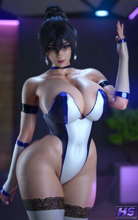 1girls 3d accessory areolae black_hair blue_eyes breasts female female_only fumitan_admoss glasses gundam gundam_tekketsu_no_orphans hagiwara_studio highres solo