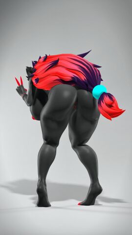 3d ass big_ass big_breasts breasts bubble_ass bubble_butt domisfm female huge_ass huge_breasts pokemon pokemon_(species) pokémon_(species) thick_thighs wide_hips zoroark