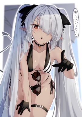 1girls almost_naked almost_nude armpits bare_armpits bare_arms bare_belly bare_hips bare_legs bare_midriff bare_navel bare_shoulders bare_skin bare_thighs belly belly_button bikini bikini_bottom bikini_only bikini_top black_bikini black_bikini_bottom black_bikini_only black_bikini_top black_choker black_collar black_gloves black_hair_ribbon black_micro_bikini black_ribbon black_string_bikini black_sunglasses black_swimsuit black_swimwear black_tail black_thighband blue_archive blurred_background blurry_background blush blush_face blush_lines blushed_face blushing_at_viewer blushing_face blushing_female breasts brown-eyed_female brown-skinned_female brown_eyes brown_skin brown_skinned_female choker cleavage collar collarbone curvy curvy_body curvy_female curvy_figure curvy_hips curvy_thighs dark-skinned_female dark_skin day daytime dev_(dev0614) dialogue dialogue_bubble dot_nose elbows embarrassed_exposed_female embarrassed_expression embarrassed_female exposed exposed_armpits exposed_arms exposed_belly exposed_legs exposed_midriff exposed_shoulders exposed_thighs female female_focus female_only fingers frown frown_eyebrows frowning frowning_at_viewer gloves groin hair_over_one_eye hair_ribbon hand_on_leg hand_on_own_leg hand_on_own_thigh hand_on_thigh high_resolution highres hourglass_figure iori_(blue_archive) iori_(swimsuit)_(blue_archive) japanese_text lean_figure leaning_forward legs legs_together long_hair looking_at_viewer looking_down looking_down_at_viewer micro_bikini mostly_nude naked naked_female narrow_waist navel nearly_nude nude nude_female nudity open_mouth orange-eyed_female orange_eyes outdoor_nudity outdoors outside parted_bangs parted_lips petite petite_body petite_breasts petite_female petite_tits pointing pointing_at_viewer pointy_ears practically_nude ribbon shiny_breasts shiny_hair shiny_legs shiny_shoulders shiny_skin shiny_thighs shoulders side-tie_bikini silver-haired_female silver_hair slender_body slender_waist slim_female slim_waist small_breasts solo standing string_bikini sunglasses sunglasses_removed swimsuit swimwear tail text text_bubble thick_thighs thigh_gap thigh_strap thighband thighs thin_waist tongue translated translation_check twintails twintails_(hairstyle) upper_body upper_teeth v-line very_long_hair white-haired_female white_eyebrows white_hair wide_hips