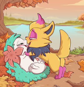 1boy 1maleherm anal_penetration anal_sex anus balls bedroom_eyes blushing_profusely chip_(lightsoul) cuntboy drooling duo duo_focus feminine_male feminine_maleherm feral feral_only french_kiss french_kissing fuf full-package_cuntboy herm hermaphrodite intersex looking_at_another male maleherm meadow_(lightsoul) multi_genitalia penis pokemon pussy raised_tail shaymin spread_legs tears_of_joy tears_of_pleasure zorua