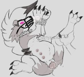 animal_genitalia animal_penis anthro anthro_penetrated biped bound canid canine canine_genitalia canine_penis claws countershade_fur countershade_torso countershading dirtyhorror duo female female_penetrated floppy_ears fur generation_7_pokemon genitals glowing glowing_eyes hi_res humanoid_genitalia humanoid_pussy knot lycanroc male male/female male_penetrating male_penetrating_female mammal midnight_lycanroc muzzle_(object) muzzled nintendo nipples penetration penile penile_penetration penis penis_in_pussy pokemon pokemon_(species) pregnant pregnant_anthro pregnant_female pregnant_sex pussy questionable_consent red_eyes sex teats vaginal_penetration