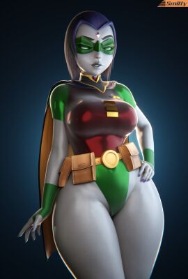 1girls 3d alternate_version_available big_boobs big_breasts black_lipstick boobs breasts cambion cosplay dc dc_comics female female_focus female_only front_view goth goth_girl hand_on_hip heroine leotard lipstick purple-haired_female purple_hair rachel_roth raven_(dc) robin_(dc) robin_(dc)_(cosplay) smitty34 solo solo_female solo_focus standing superheroine teen_titans thick_thighs thighs