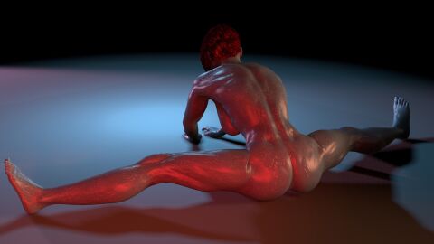 ass awoken breasts destiny_(game) destiny_2 female invader_doomest long_legs muscular nude petra_venj pose pussy solo stretching yoga