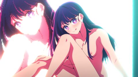 1girls absurd_res absurdres adult areolae arm_support armpits bare_arms bare_breasts bare_chest bare_legs bare_midriff bare_shoulders bare_skin bare_thighs blush blush_lines breasts cleavage collarbone completely_naked completely_nude dot_nose female female_focus female_only fingernails fingers hand_on_knee high_resolution highres hoshino_ai kevcrexx knees legs light-skinned_female light_skin long_hair looking_at_viewer medium_breasts naked naked_female nipples nude nude_female oshi_no_ko purple-eyed_female purple-haired_female purple_eyes purple_hair shoulders sideboob simple_background sitting slender_body slender_waist slim_female slim_waist smile smiling solo thighs thin_waist tongue tongue_out uncensored_breasts uncensored_nipples white_background