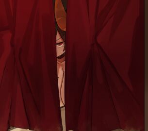 1boy 1girls black_hair breasts ciel_ushi commission dark-skinned_female dark_skin doggy_style female height_difference hi_res hips horns huge_breasts light-skinned_male light_skin male original original_character red_hair sex shortstack stealth_sex thick_thighs thighs two-tone_hair unseen_male_face wide_hips zanamaoria