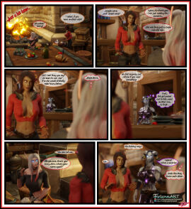 3d animal_genitalia_on_humanoid blood_elf comic dialogue draenei draenei_futa english_text female ferlynn futa_on_female futanari horsecock horsecock_futa horsecock_on_humanoid human intersex ishari lejana penis self_upload text world_of_warcraft