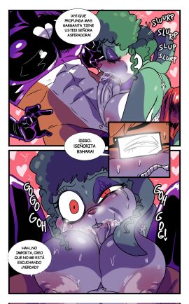 anthro b'shara_bunny big_breasts bodily_fluids border breasts brown_body brown_fur comic duo eyelashes eyewear fellatio female first_person_view fur genitals glasses green_body green_fur hi_res lagomorph leporid male male/female male_pov mammal mature_female muscular muscular_male nipples oral penile penis pink_nose rabbit red_eyes renita_reed rodney_rabbit sex spanish_text sweat text the_looney_tunes_show tiny_toon_adventures tiny_toons_looniversity translated vein veiny_penis warner_brothers white_body white_border white_fur