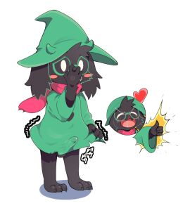 1boy 2021 2d 3_toes 4_fingers anthro anthro_male anthro_only balls barefoot black_body black_fur blush bodily_fluids bottomless bottomless_male bovid caprine claws closed_eyes clothed clothing deltarune drooling embarrassed erection eyewear fangs feet fingers fur furry furry_male furry_only genitals gesture glasses goat green_clothing hand_gesture headgear headwear heart_symbol humanoid humanoid_genitalia humanoid_male humanoid_only humanoid_penis male male_only mammal mammal_humanoid open_mouth ouka penis ralsei saliva shaking solo teeth thumbs_up toes trembling undertale_(series) white_back