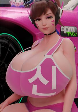 1girls 3d alternate_breast_size areola areolae blizzard_entertainment breasts breasts_bigger_than_head brown_eyes brown_hair cleavage d.va dropyuh_(artist) female female_focus gigantic_breasts hana_song human human_only hyper hyper_breasts korean long_hair massive_breasts meka overwatch overwatch_2 pachimari pink_shorts scrag_d.va tagme top_heavy topless_female upper_body waist wide_hips